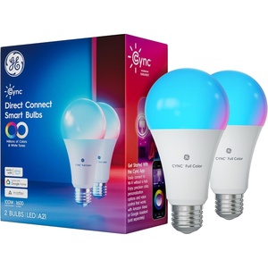 image:imageCync GE Direct Connect A21 Smart LED Light Bulbs 2 PackFull Color Works With Matter