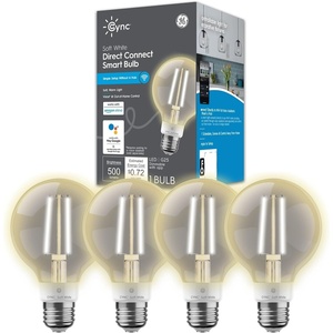 image:imageCync GE Smart LED Light Bulb G25 Globe Bulb Works with Amazon Alexa and Google Home WiFi Light Soft White 60W 4 Packsoft White