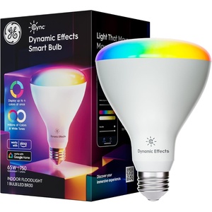 image:imageGE CYNC Dynamic Effects BR30 Color Changing Light Bulb with Music Sync RGB LED Light Bulb Room Dcor Aesthetic WiFi Smart Light 95 Watts Works with Amazon Alexa and Google 1 BulbMulticolor