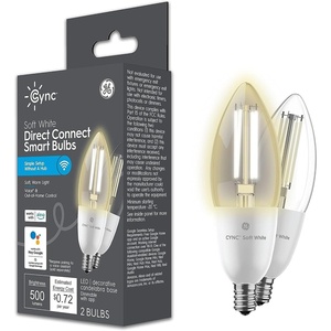 image:imageGE CYNC Smart LED Light Bulb B11 Candle Light Bulb Works with Amazon Alexa and Google Home WiFi Light 60W Equivalent Soft White Small Base Pack of 4Small Base