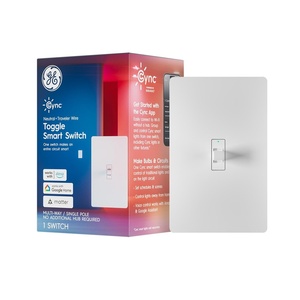 image:imageGE CYNC Smart Light Switch Paddle Style Neutral Wire Required Bluetooth and 24 GHz WiFi 4Wire Switch Compatible with Alexa and Google White 6 PackToggle