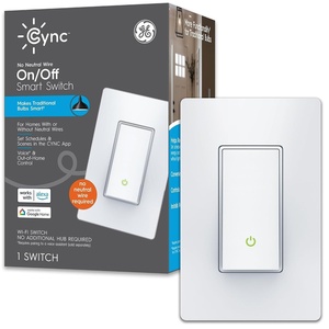 image:imageGE CYNC Smart Light Switch Paddle Style No Neutral Wire RequiredNo Neutral Wire Required