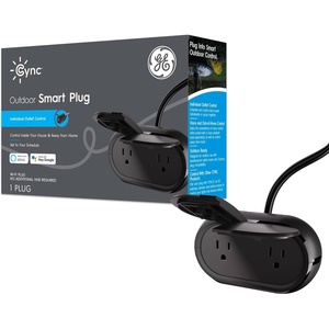 image:imageGE Cync Smart Plug Outdoor Bluetooth and WiFi Outlet Socket Weather Resistant Plug Works with Alexa and Google Black 1 PackOUTDOOR
