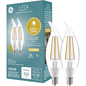 image:imageGE LED CA11 Dusk to Dawn LED Light Bulbs Automatic OnOff Outdoor Security Lights Soft White E26 Medium Base 2 PackSoft White